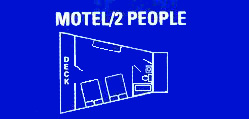 Layout of motel unit accomodates up to 4 people