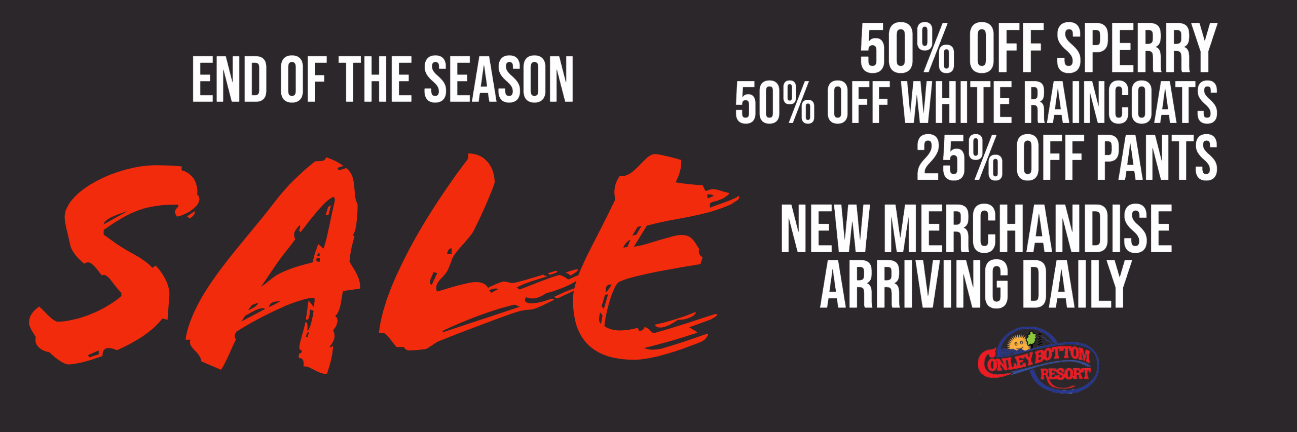 End of season sale happening now